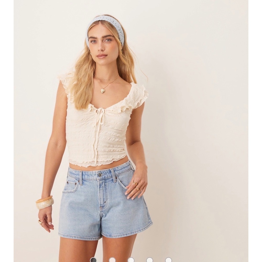 Abercrombie & Fitch Mom High Rise Jeans Denim Shorts Cotton Summer 29